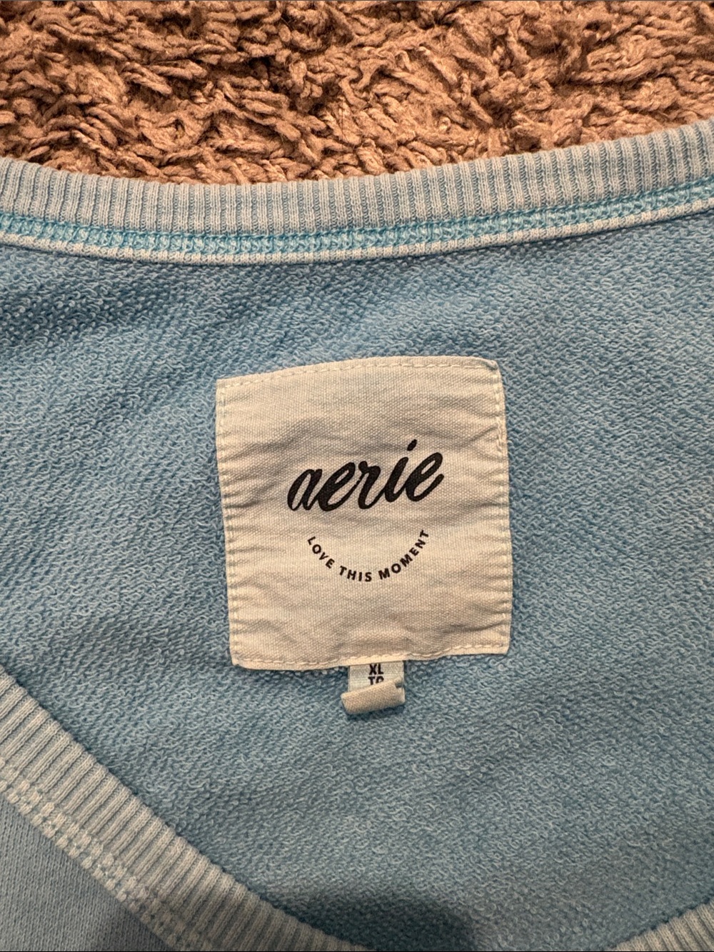 aerie Pale Blue Boxy Crewneck Sweatshirt - Picture 2 of 2